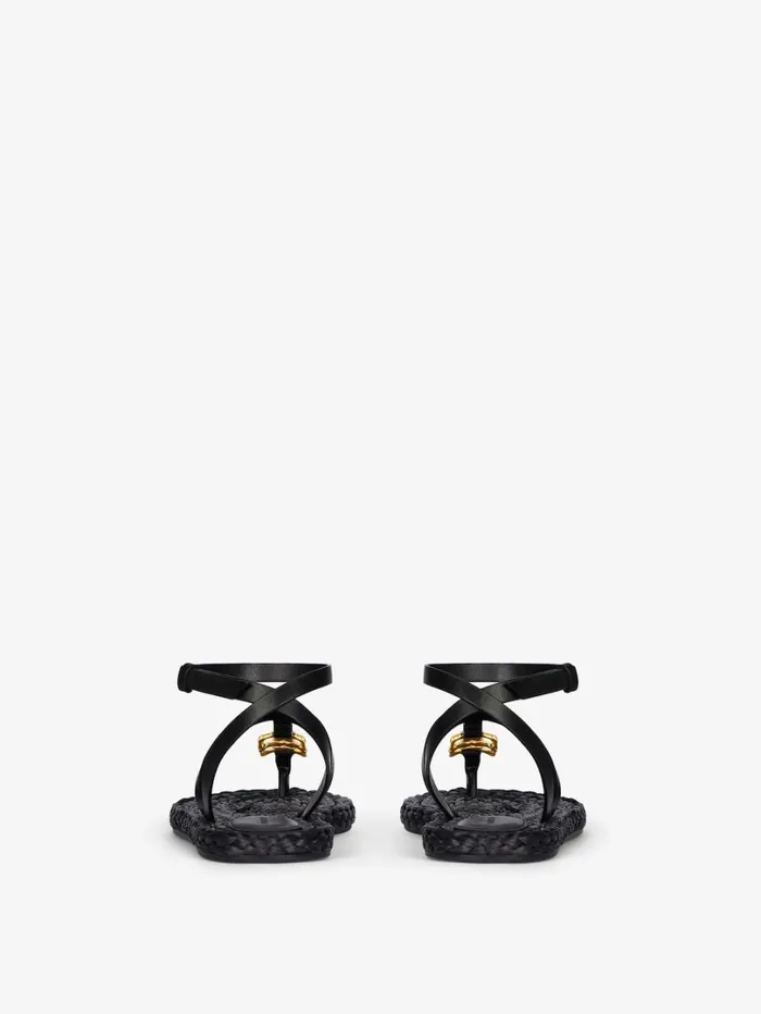 Givenchy 4G Liquid Sandals In Raffia Black Women Slides and Sandals Givenchy 4G Liquid Sandals In Raffia Black Women Slides and Sandals