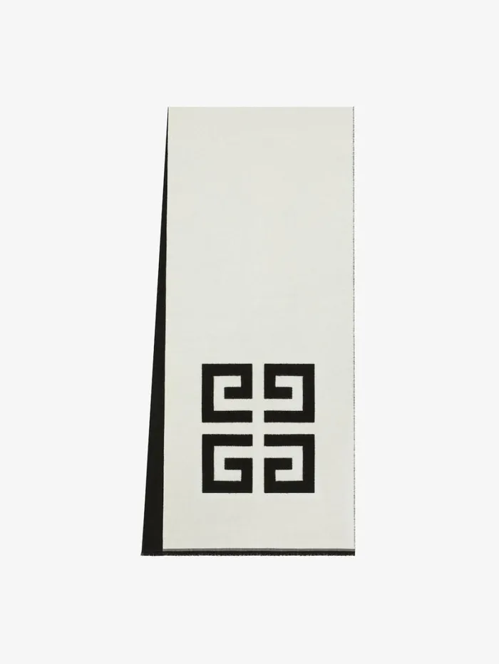 Givenchy 4G Scarf In Wool Blackwhite Men Scarves and Ties Givenchy 4G Scarf In Wool Blackwhite Men Scarves and Ties
