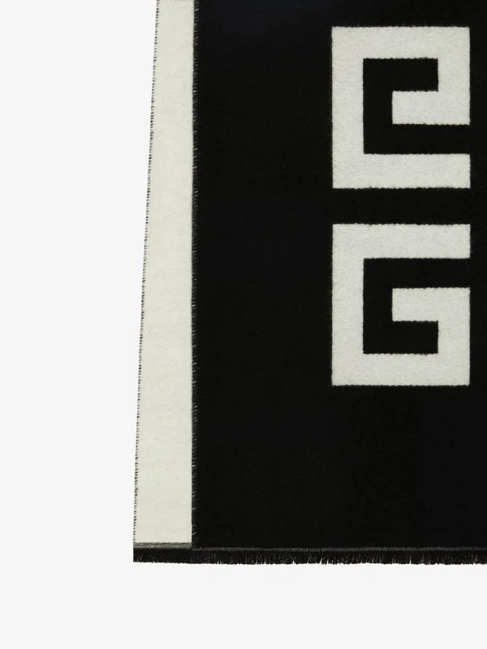 Givenchy 4G Scarf In Wool Blackwhite Men Scarves and Ties Givenchy 4G Scarf In Wool Blackwhite Men Scarves and Ties