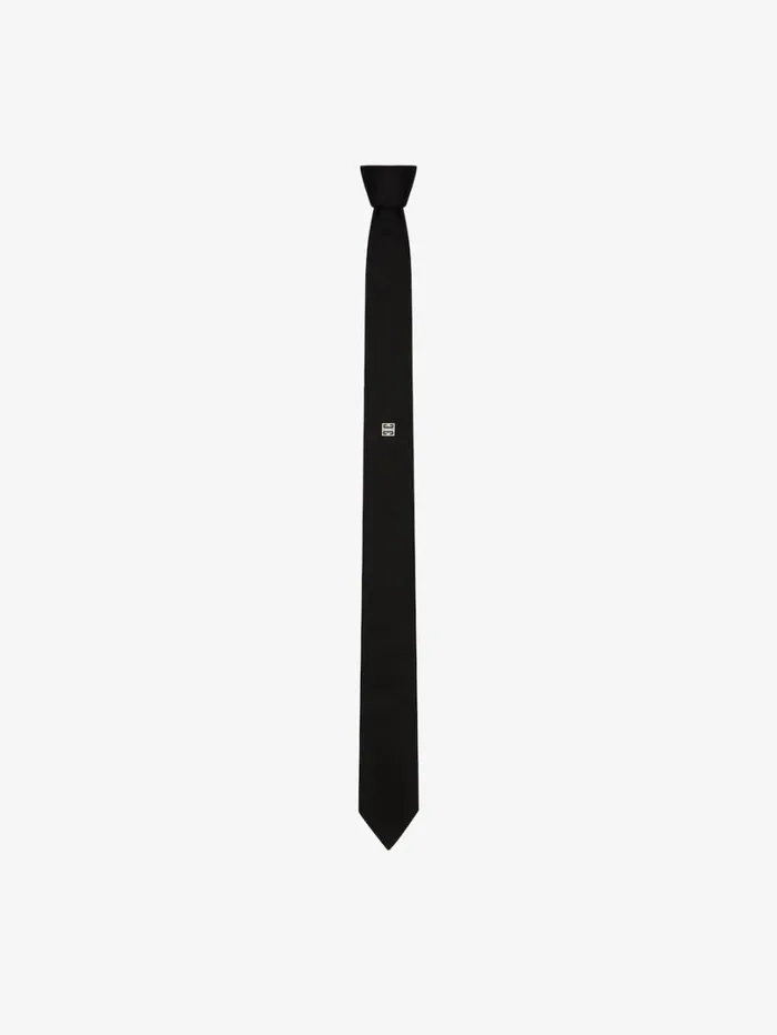 Givenchy 4G Tie In Silk Black Men Scarves and Ties