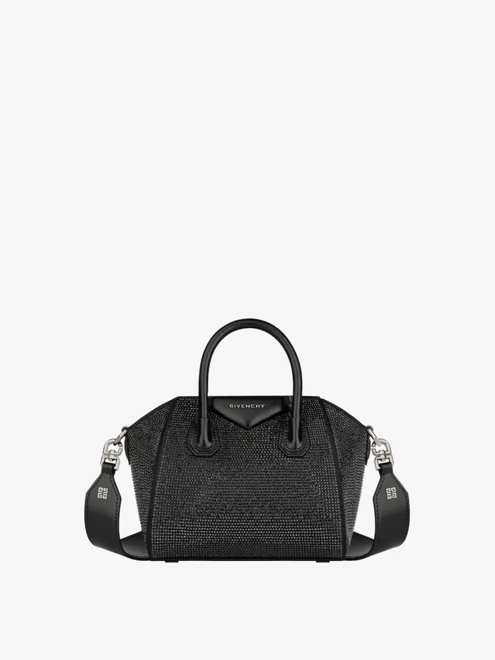 Givenchy Antigona Toy Bag In Satin With Strass Black Women Shoulder Bags