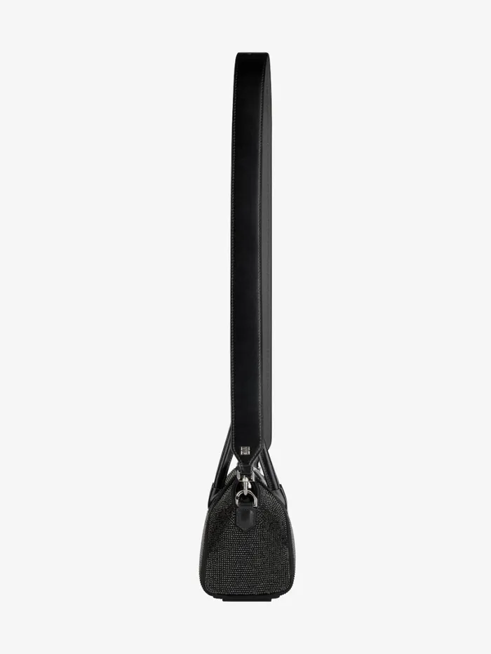 Givenchy Antigona Toy Bag In Satin With Strass Black Women Shoulder Bags Givenchy Antigona Toy Bag In Satin With Strass Black Women Shoulder Bags