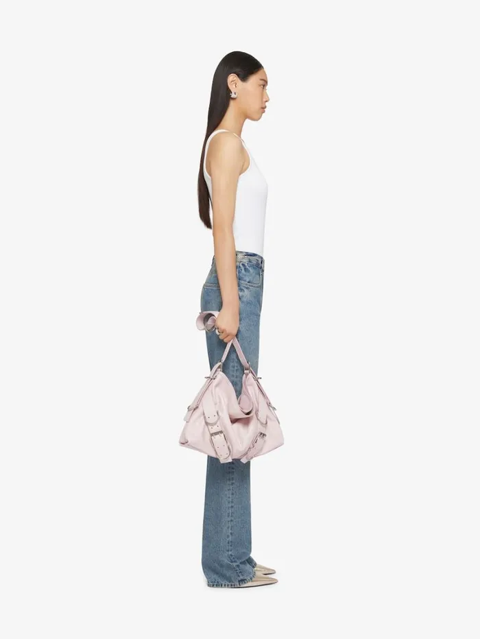 Givenchy Boot Cut Pants In Denim With Chain Details Medium Blue Women Pants and Shorts