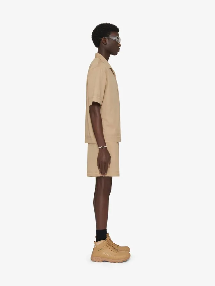 Givenchy Boxy Fit Shirt In 4G Cotton Beige Men Shirts