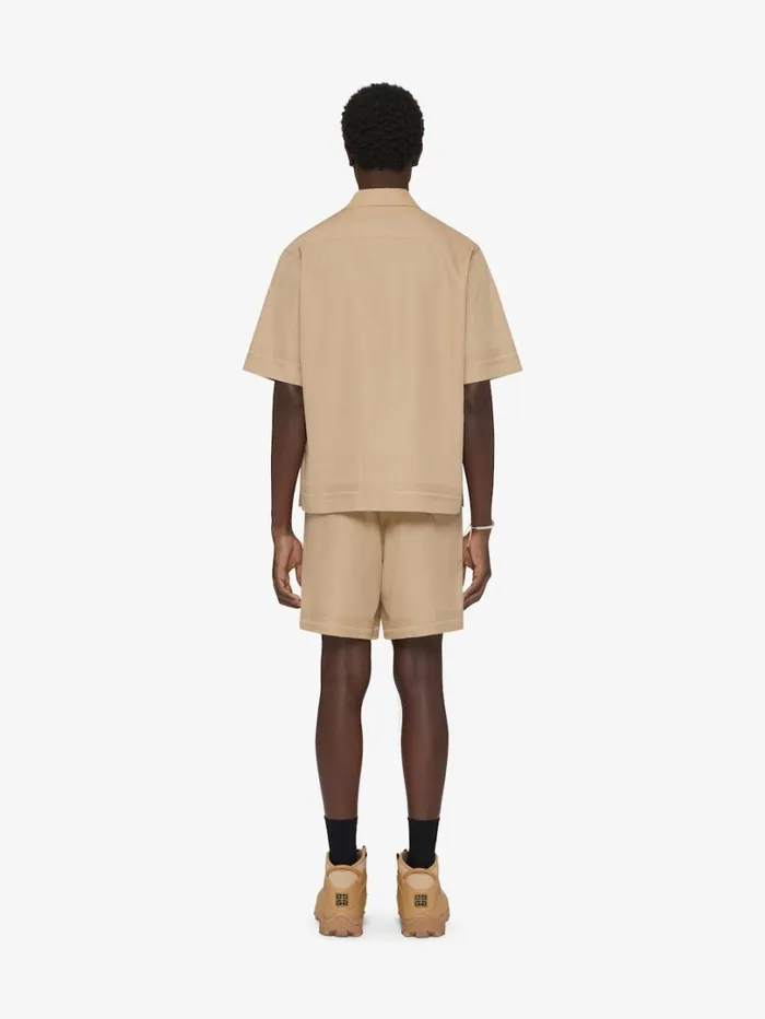 Givenchy Boxy Fit Shirt In 4G Cotton Beige Men Shirts