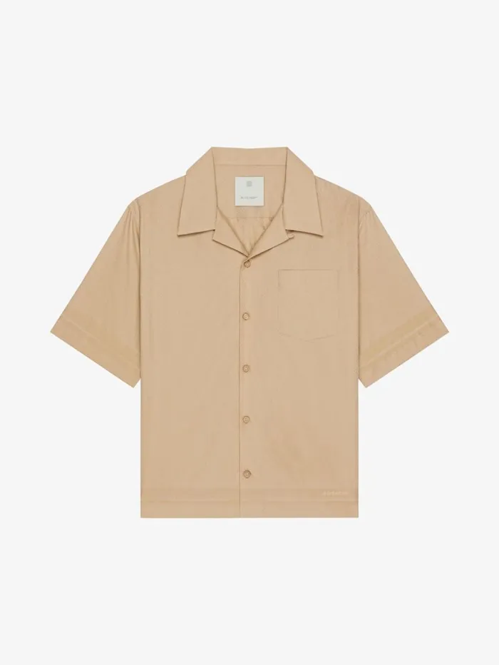 Givenchy Boxy Fit Shirt In 4G Cotton Beige Men Shirts