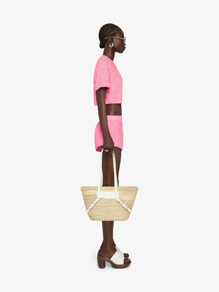 Givenchy Cropped Tshirt In 4G Cotton Towelling Old Pink Women TShirts