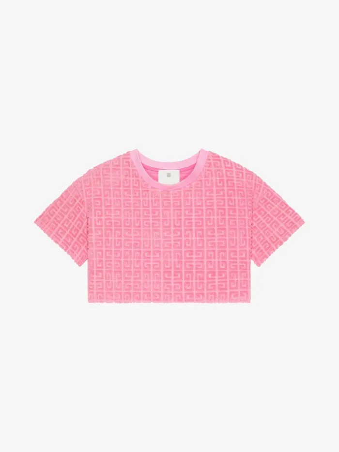 Givenchy Cropped Tshirt In 4G Cotton Towelling Old Pink Women TShirts