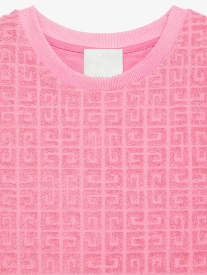 Givenchy Cropped Tshirt In 4G Cotton Towelling Old Pink Women TShirts