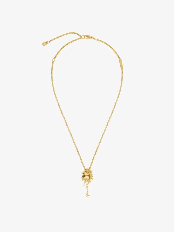 Givenchy Daisy Necklace In Metal And Enamel With Crystal Goldenwhite Women Jewelry Givenchy Daisy Necklace In Metal And Enamel With Crystal Goldenwhite Women Jewelry