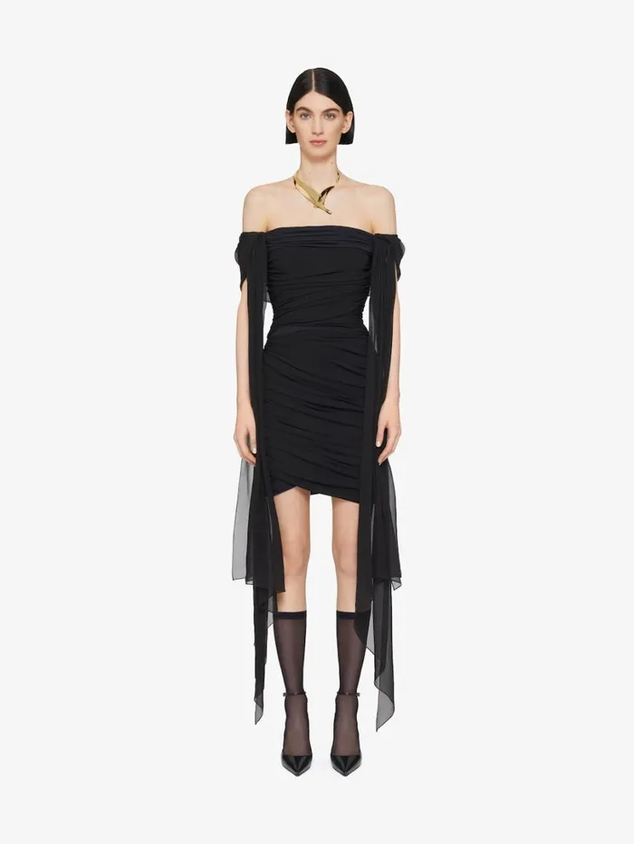 Givenchy Draped Dress In Jersey Black Women Dresses