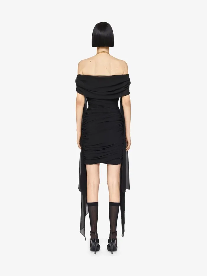 Givenchy Draped Dress In Jersey Black Women Dresses