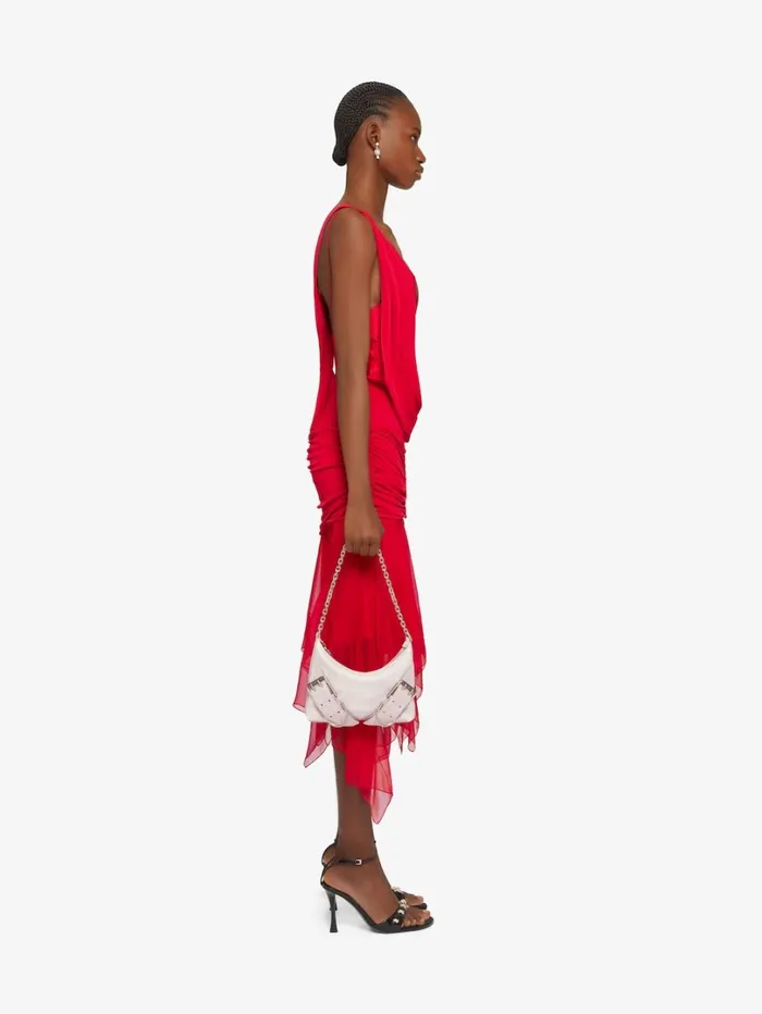 Givenchy Draped Dress In Satin Jersey And Mousseline Vermillon Women Dresses