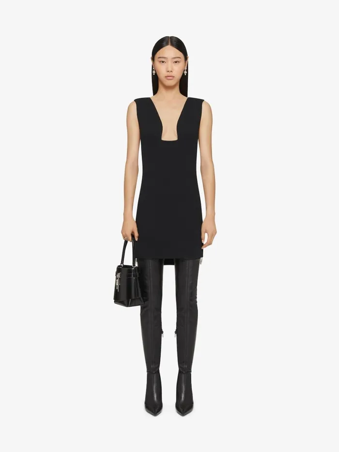 Givenchy Dress In Sable Stretch With Chains Black Women Dresses