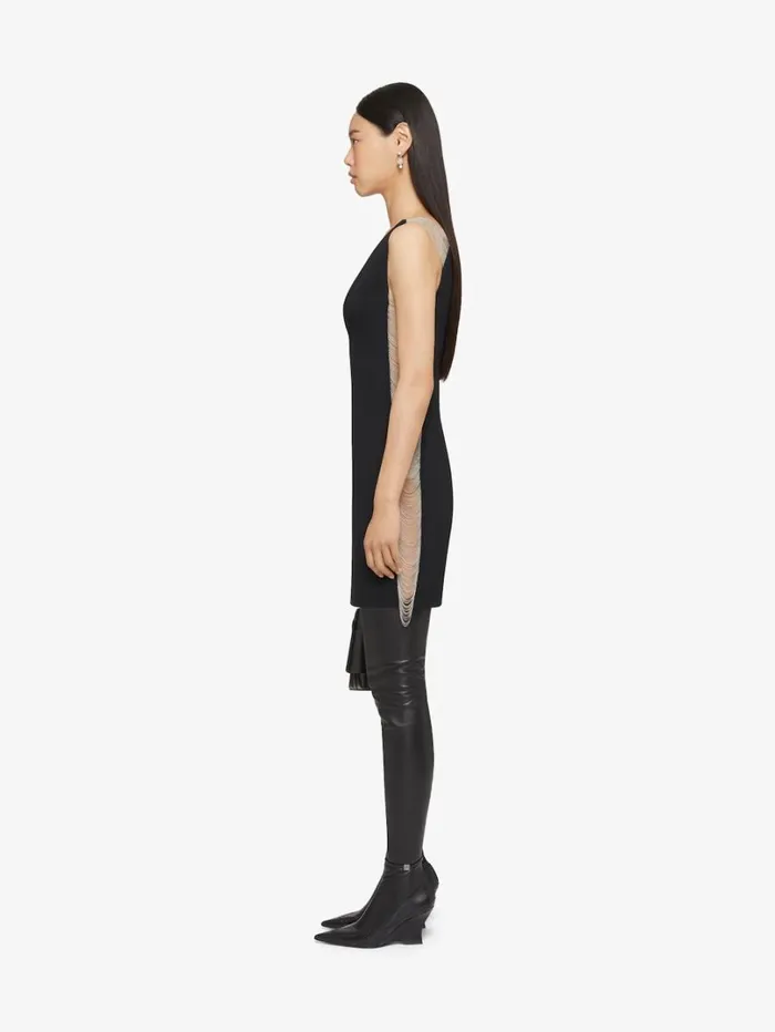 Givenchy Dress In Sable Stretch With Chains Black Women Dresses