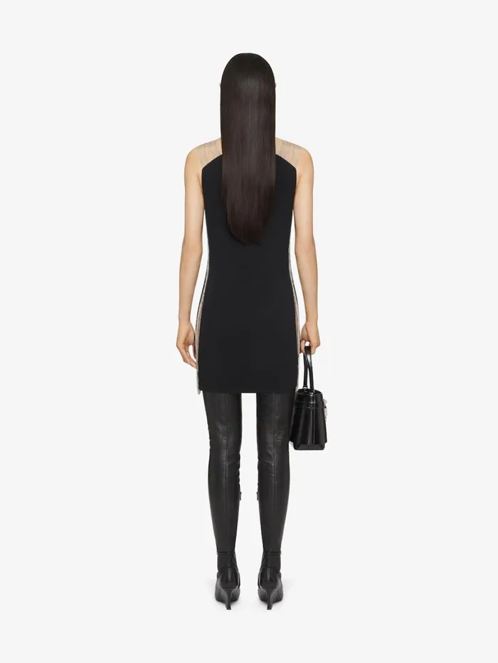 Givenchy Dress In Sable Stretch With Chains Black Women Dresses