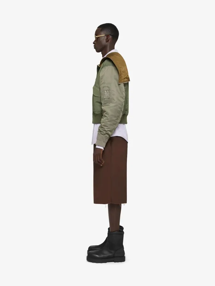 Givenchy Extra Wide Chino Bermuda Shorts In Canvas Brown Men Pants and Shorts