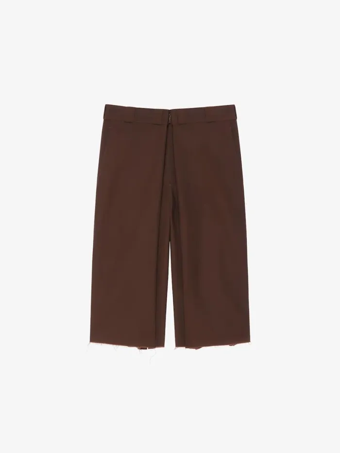 Givenchy Extra Wide Chino Bermuda Shorts In Canvas Brown Men Pants and Shorts