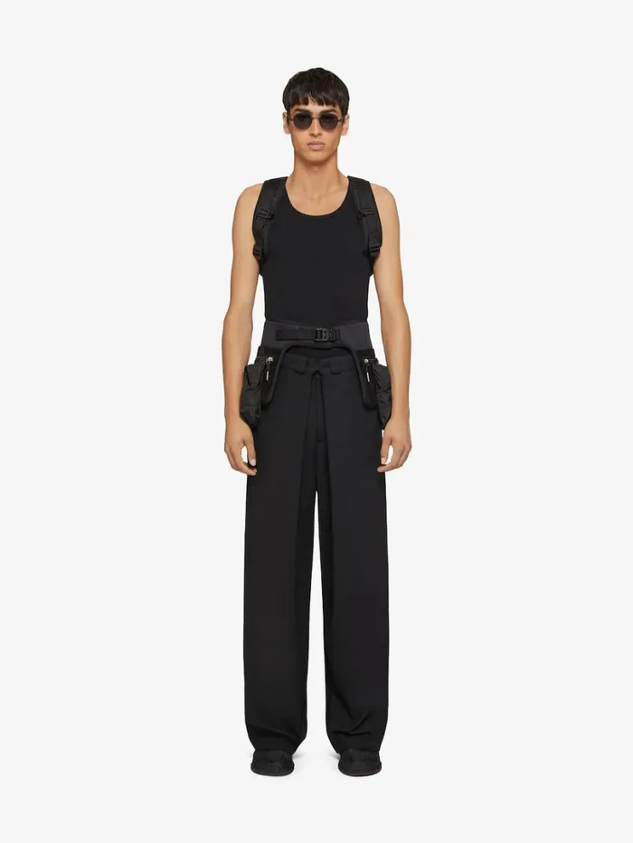 Givenchy Extra Wide Chino Pants In Canvas Black Men Pants and Shorts