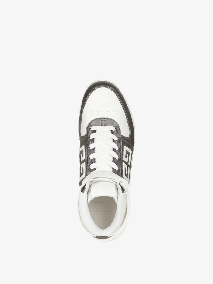 Givenchy G4 High Top Sneakers In Laminated Leather Silvery Grey Men Sneakers Givenchy G4 High Top Sneakers In Laminated Leather Silvery Grey Men Sneakers