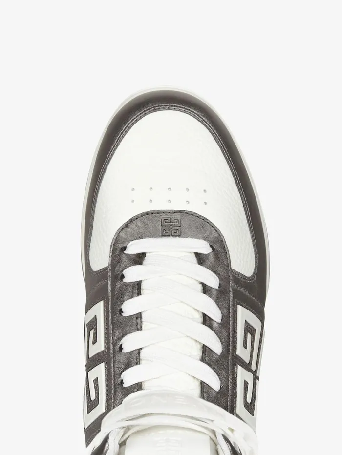 Givenchy G4 High Top Sneakers In Laminated Leather Silvery Grey Men Sneakers Givenchy G4 High Top Sneakers In Laminated Leather Silvery Grey Men Sneakers