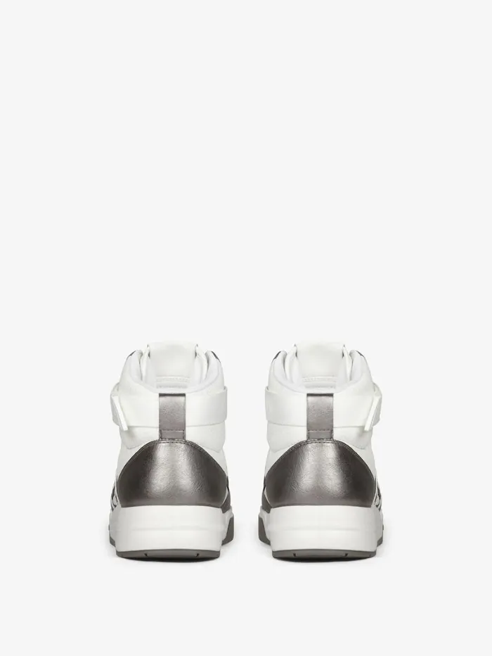Givenchy G4 High Top Sneakers In Laminated Leather Silvery Grey Men Sneakers Givenchy G4 High Top Sneakers In Laminated Leather Silvery Grey Men Sneakers