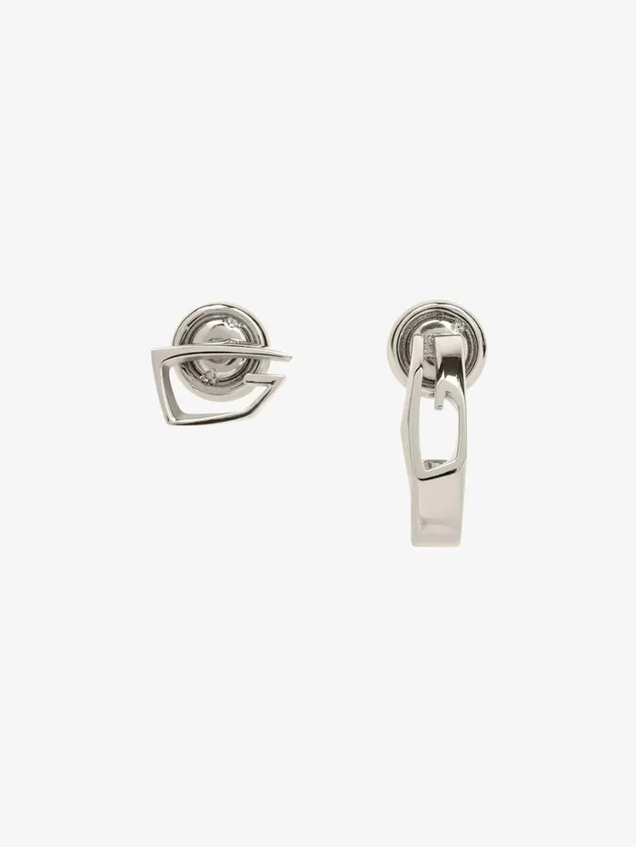 Givenchy Giv Cut Asymmetrical Earrings In Metal Silvery Men Jewelry