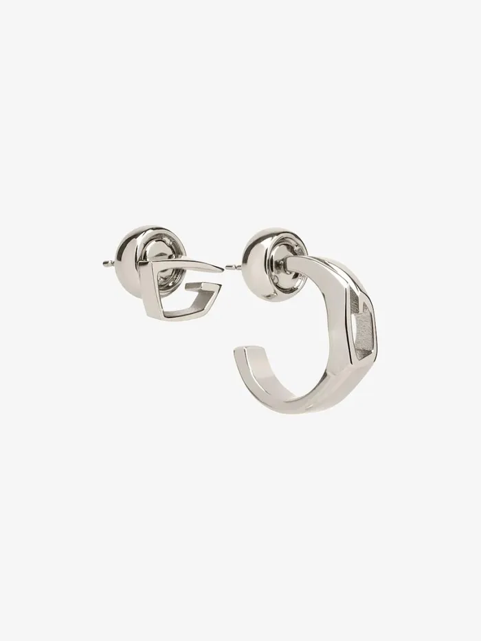 Givenchy Giv Cut Asymmetrical Earrings In Metal Silvery Men Jewelry Givenchy Giv Cut Asymmetrical Earrings In Metal Silvery Men Jewelry