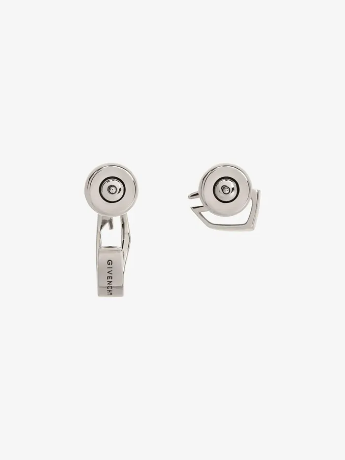 Givenchy Giv Cut Asymmetrical Earrings In Metal Silvery Men Jewelry Givenchy Giv Cut Asymmetrical Earrings In Metal Silvery Men Jewelry