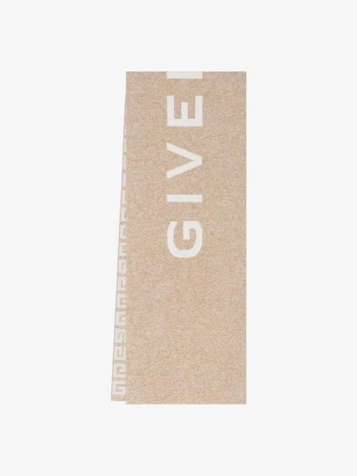 Givenchy GIVENCHY 4G Double Sided Scarf In Wool And Cashmere Sisal Women Scarves