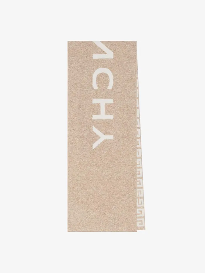 Givenchy GIVENCHY 4G Double Sided Scarf In Wool And Cashmere Sisal Women Scarves Givenchy GIVENCHY 4G Double Sided Scarf In Wool And Cashmere Sisal Women Scarves