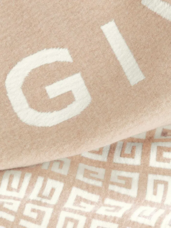 Givenchy GIVENCHY 4G Double Sided Scarf In Wool And Cashmere Sisal Women Scarves Givenchy GIVENCHY 4G Double Sided Scarf In Wool And Cashmere Sisal Women Scarves