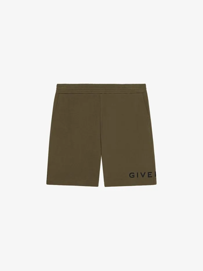 Givenchy GIVENCHY Archetype Bermuda Shorts In Fleece Khaki Men Pants and Shorts Givenchy GIVENCHY Archetype Bermuda Shorts In Fleece Khaki Men Pants and Shorts