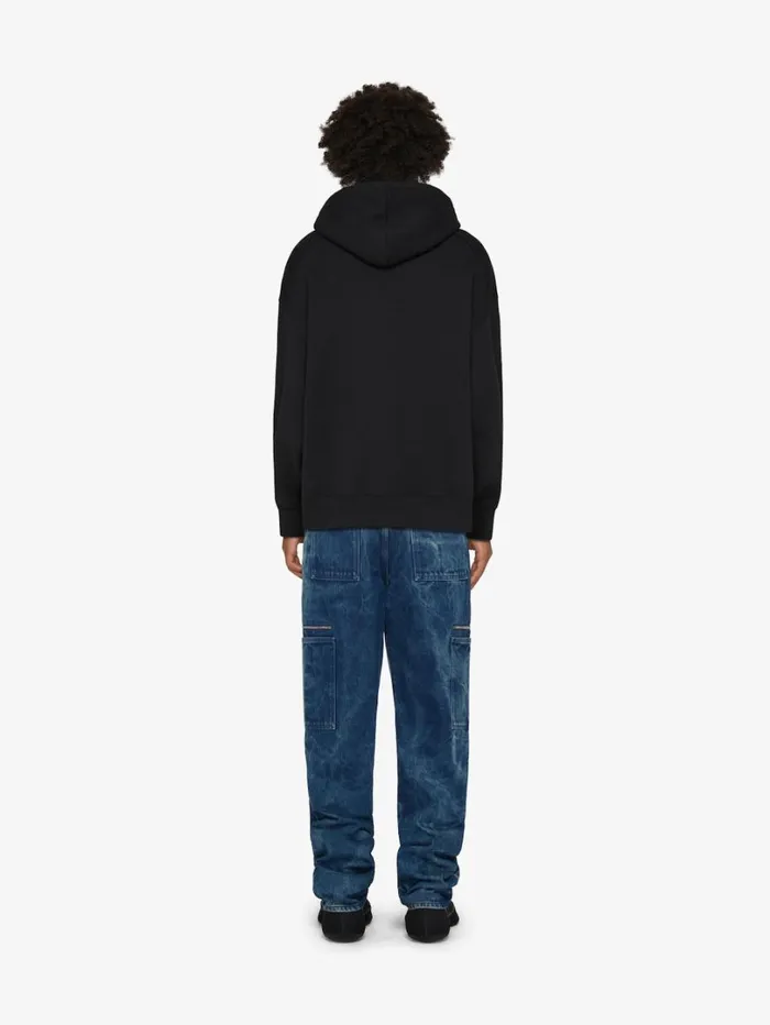 Givenchy GIVENCHY Archetype Slim Fit Hoodie In Fleece Black Men Sweatshirts and Hoodies