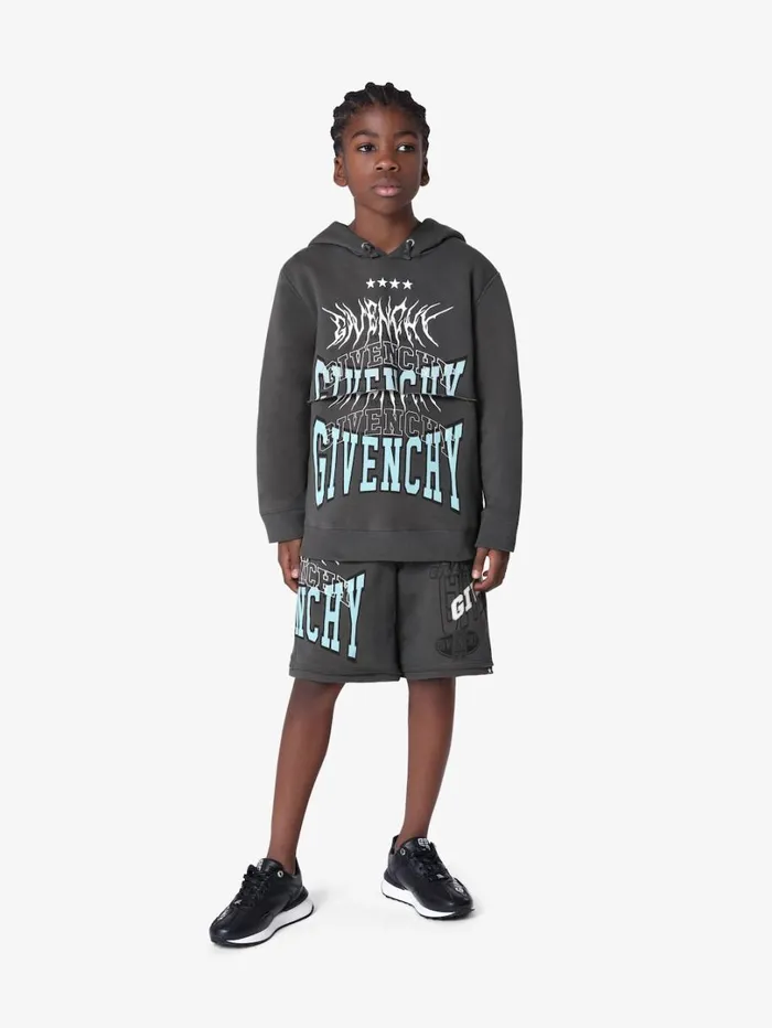 Givenchy GIVENCHY Bermuda Shorts In Fleece Grey Blue Men Boy 4 To 12 Years