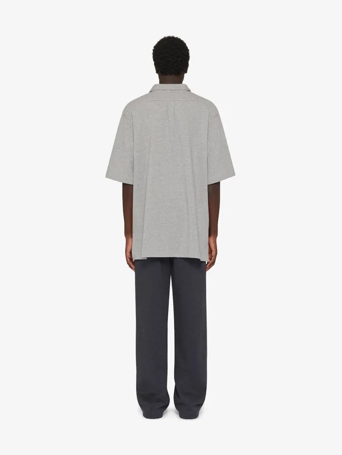 Givenchy GIVENCHY College Shirt In Fleece Light Grey Melange Men Shirts