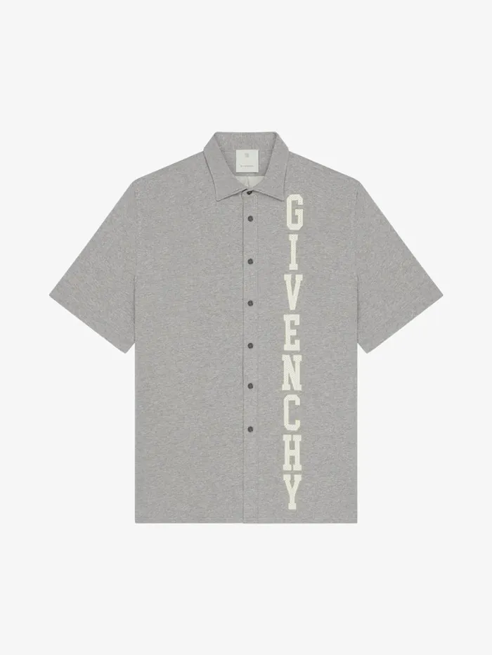 Givenchy GIVENCHY College Shirt In Fleece Light Grey Melange Men Shirts