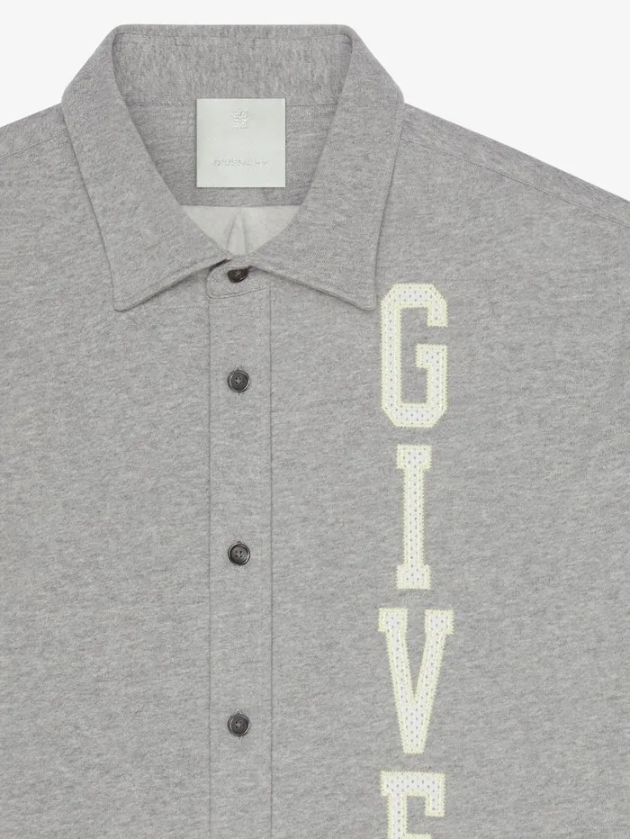 Givenchy GIVENCHY College Shirt In Fleece Light Grey Melange Men Shirts