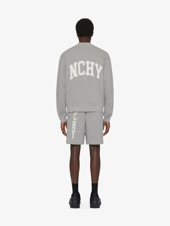 Givenchy GIVENCHY College Varsity Jacket In Fleece Light Grey Melange Men Outerwear and Blousons