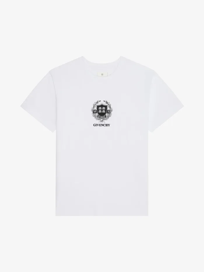 Givenchy GIVENCHY Crest Tshirt In Cotton White Men TShirts