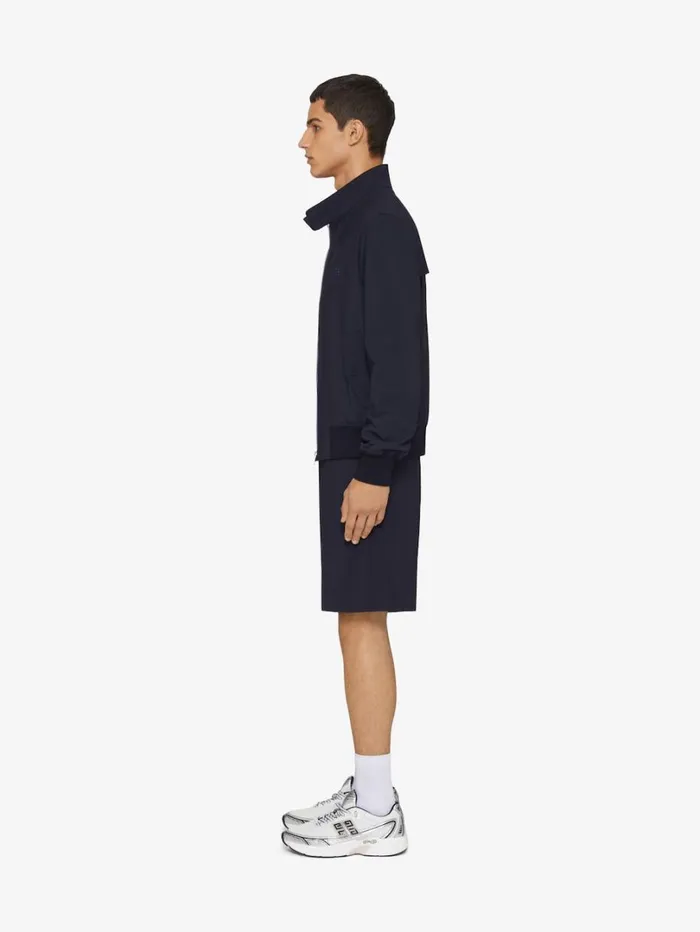 Givenchy Harrington Jacket In Wool Poplin With 4G Detail Night Blue Men Outerwear and Blousons