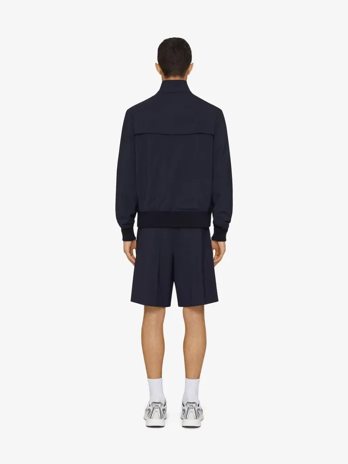 Givenchy Harrington Jacket In Wool Poplin With 4G Detail Night Blue Men Outerwear and Blousons