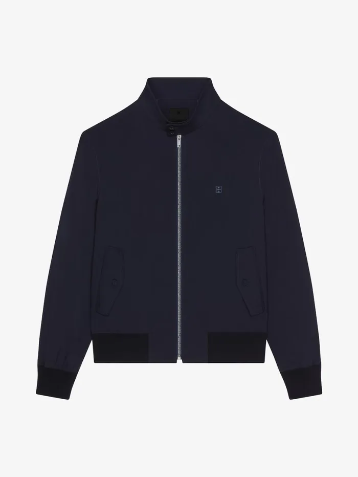 Givenchy Harrington Jacket In Wool Poplin With 4G Detail Night Blue Men Outerwear and Blousons