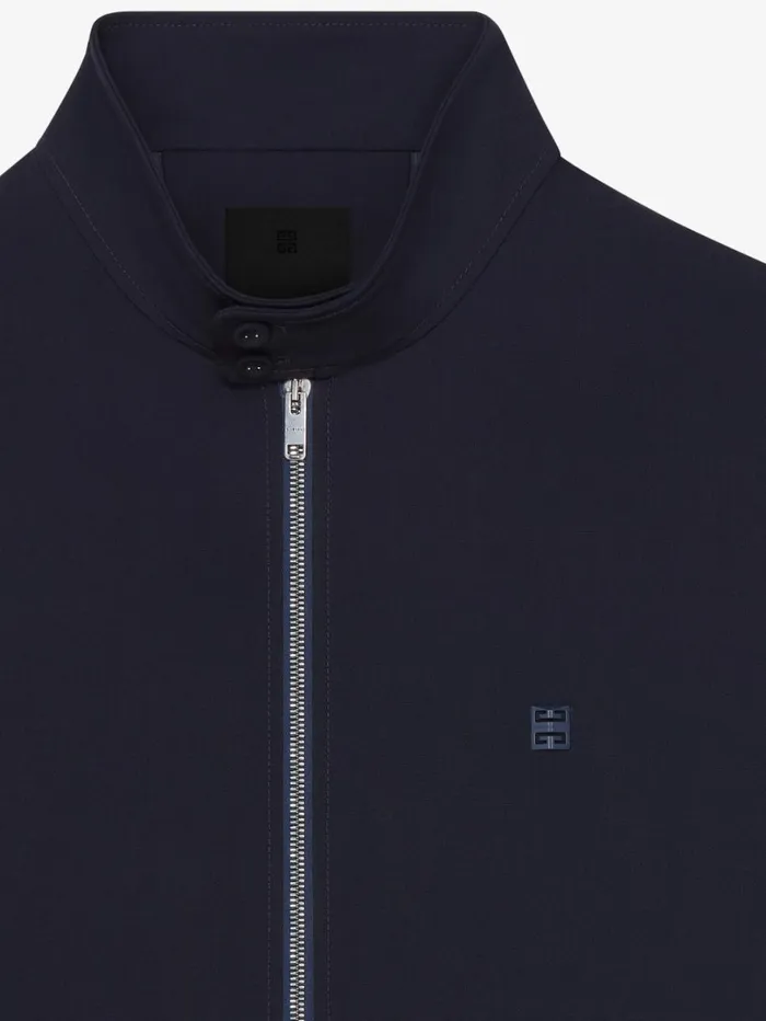 Givenchy Harrington Jacket In Wool Poplin With 4G Detail Night Blue Men Outerwear and Blousons