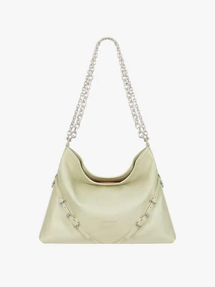 Givenchy Medium Voyou Chain Bag In Leather Almond Green Women Shoulder Bags
