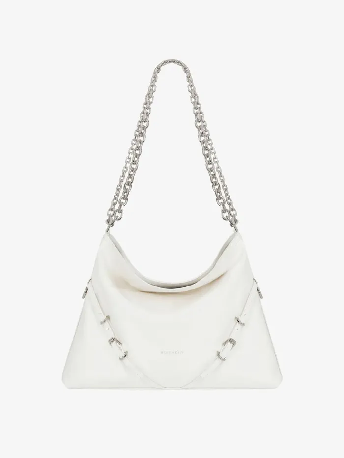 Givenchy Medium Voyou Chain Bag In Leather Ivory Women Shoulder Bags