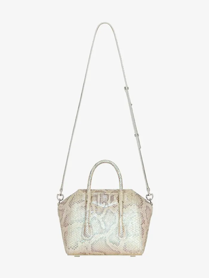 Givenchy Mini Antigona Lock Bag In Python With Pearl Effect Dusty Golden Women Crossbody Bags Givenchy Mini Antigona Lock Bag In Python With Pearl Effect Dusty Golden Women Crossbody Bags