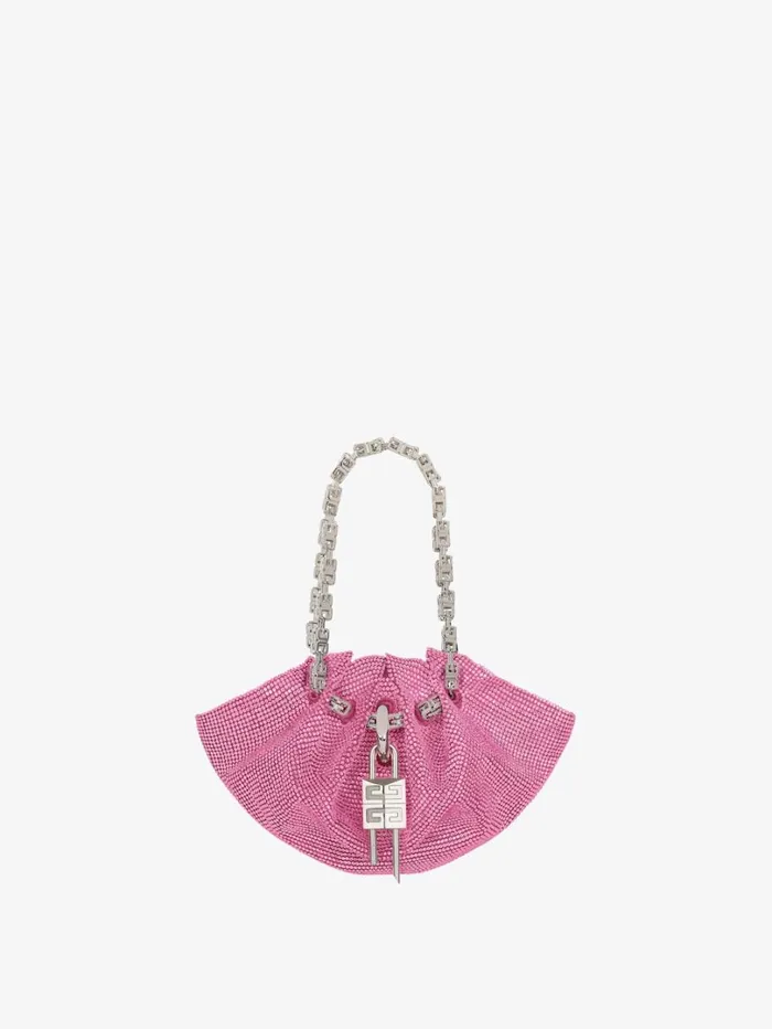 Givenchy Mini Kenny Bag In Satin With Strass Neon Pink Women Micro Bags