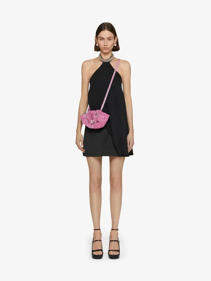 Givenchy Mini Kenny Bag In Satin With Strass Neon Pink Women Micro Bags Givenchy Mini Kenny Bag In Satin With Strass Neon Pink Women Micro Bags