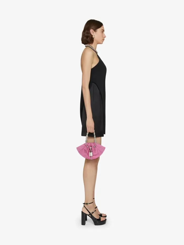 Givenchy Mini Kenny Bag In Satin With Strass Neon Pink Women Micro Bags Givenchy Mini Kenny Bag In Satin With Strass Neon Pink Women Micro Bags
